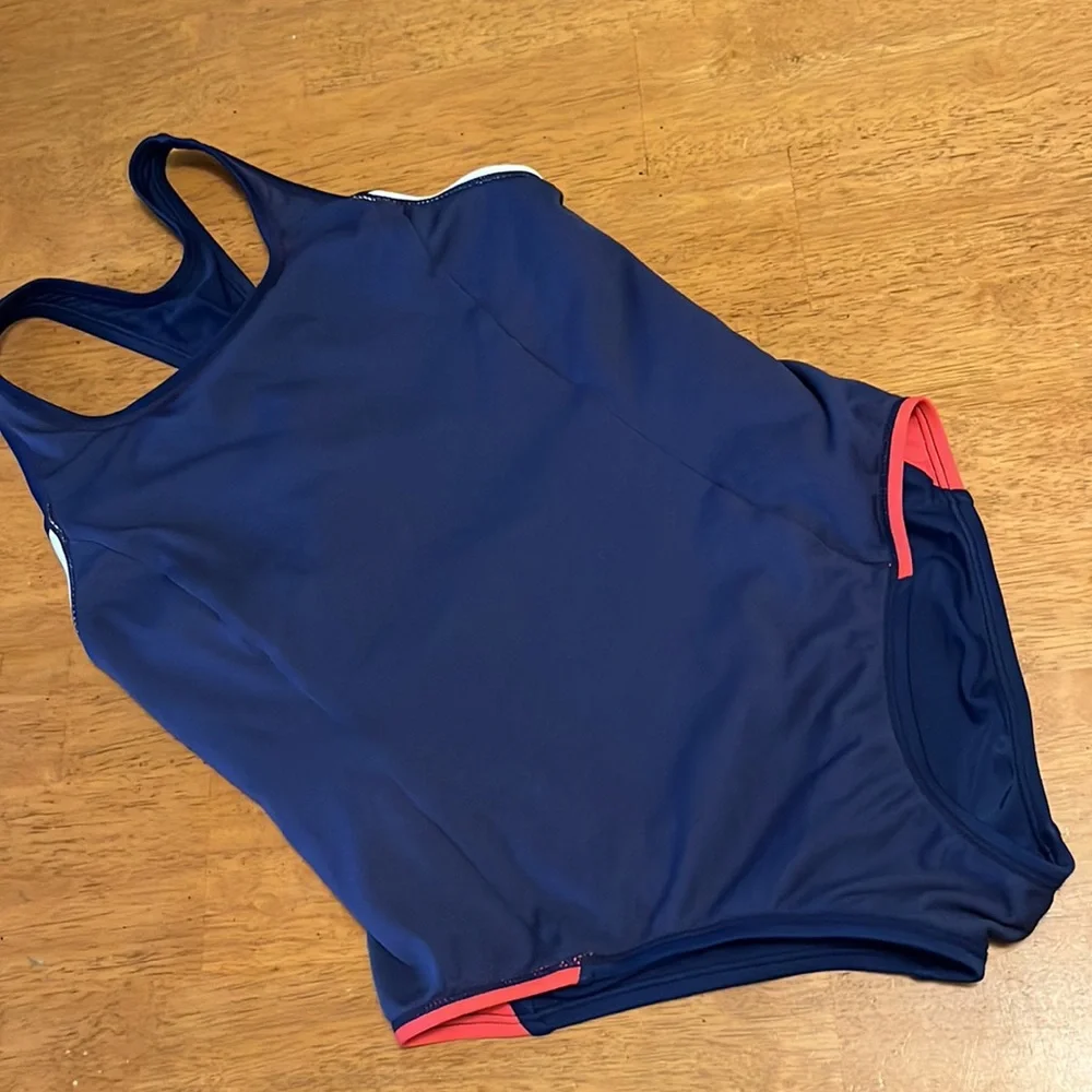 Speedo Infinity Splice One Piece Swimsuit Girls XL Red Blue White Racerback